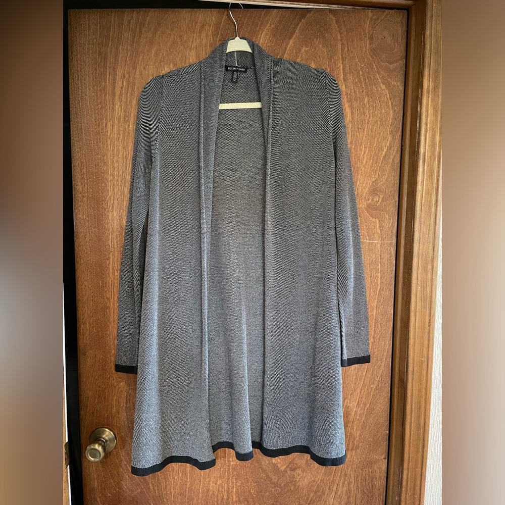 Eileen Fisher black/white cardigan